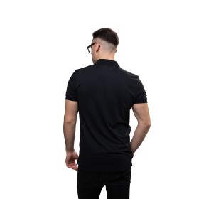 Черна мъжка поло тениска от бамбук