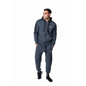 Мъжки спортен екип от бамбук в сив цвят и черен акцент