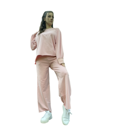 Дамска блуза с дълъг ръкав в светлорозов цвят